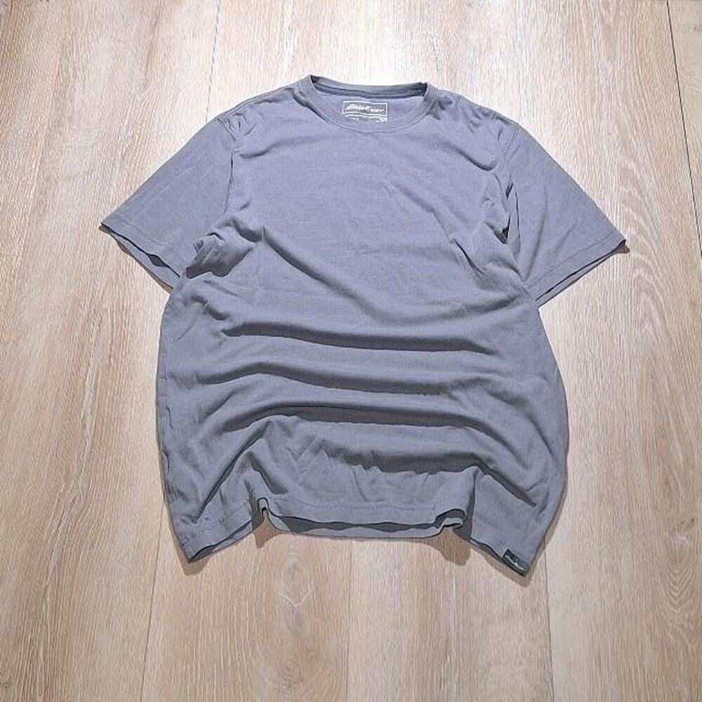 Eddie-bauer Men's Grey and Blue Shirt